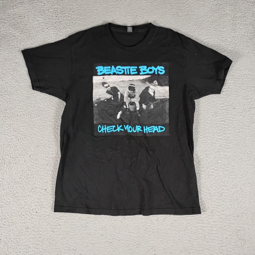 Tultex Beastie Boys Check Your Head T Shirt Men Large Black Graphic Print Cotton
